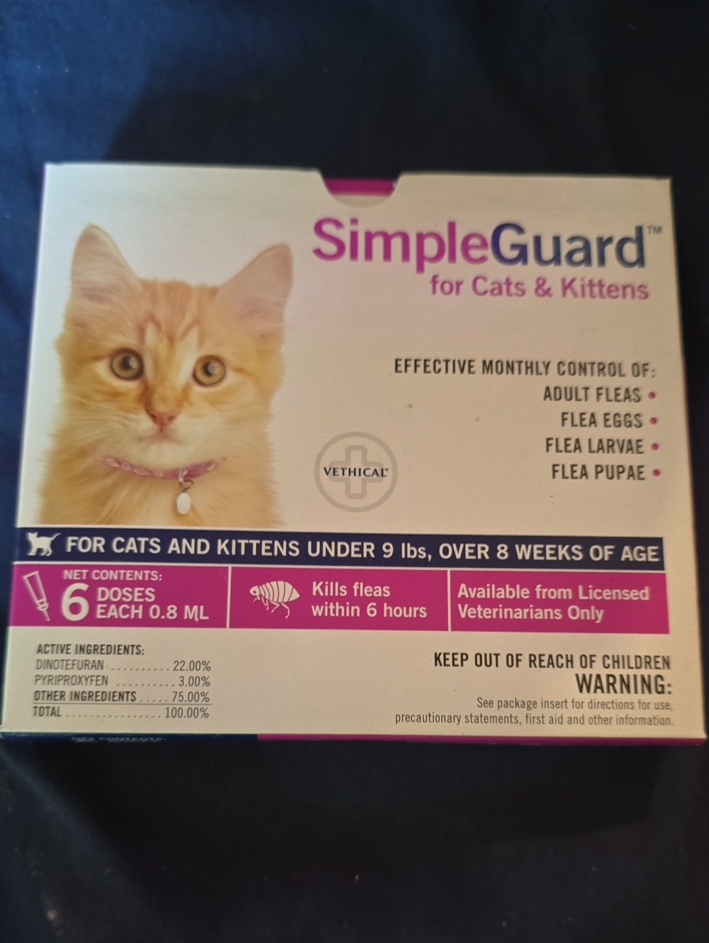SimpleGuard for Cats & Kittens Once-a-Month Spot-On Flea Treatment - Pink